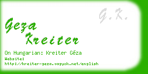 geza kreiter business card