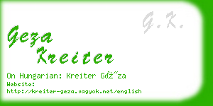 geza kreiter business card